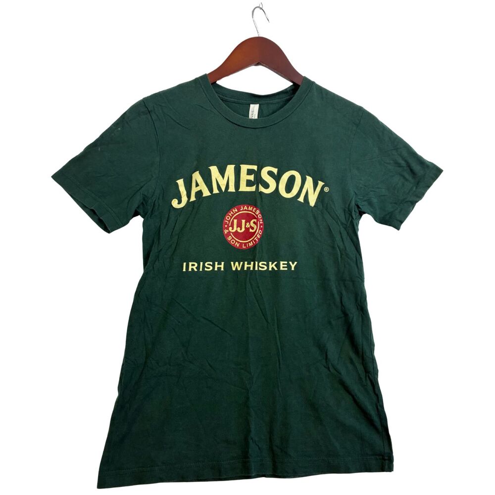 Jameson Irish Whiskey T Shirt Mens S Green Logo Graphic Tee Canvas Bella